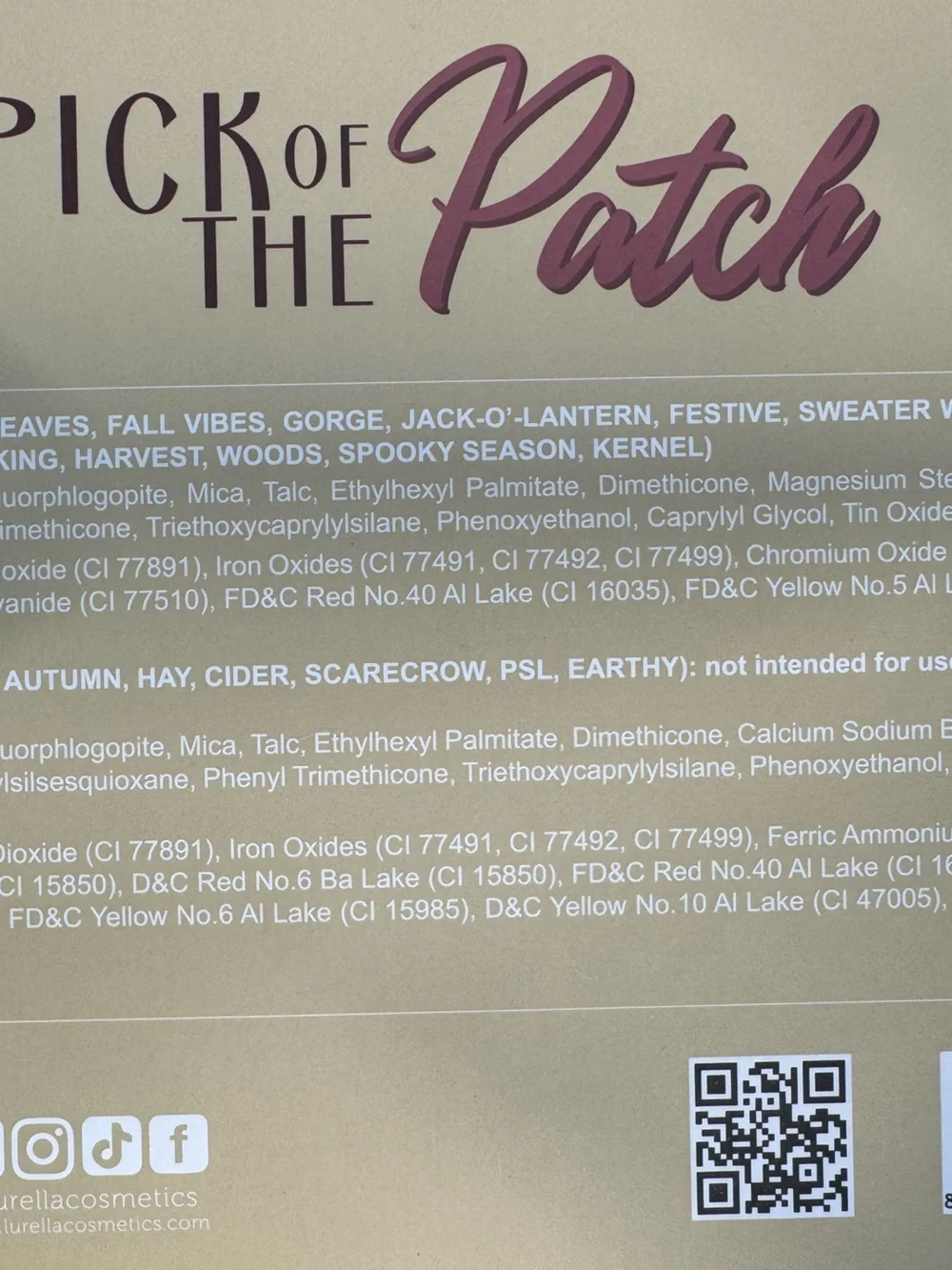 NIB Lurella Pick of the Patch Eyeshadow Palette